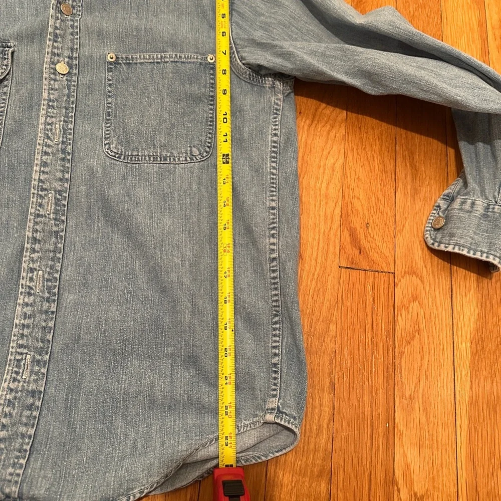 BANANA REPUBLIC 90s Globe Tag Long Sleeve Shirt XS Cotton vintage - Picture 8 of 9